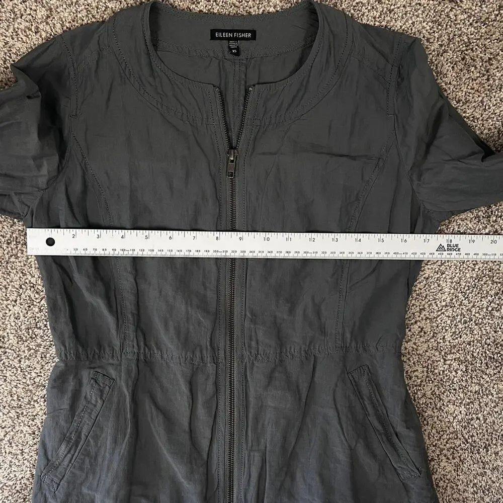 Eileen Fisher Womens XS Minimalist Quiet Luxury Career Office Artsy Zip‎ Jacket